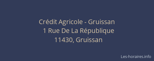 Cr&eacute;dit Agricole - Gruissan