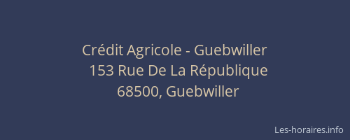 Cr&eacute;dit Agricole - Guebwiller