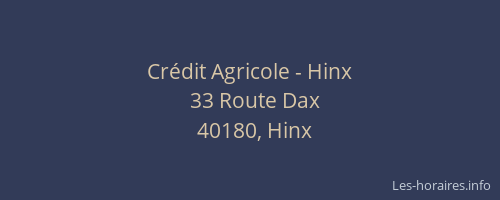 Cr&eacute;dit Agricole - Hinx