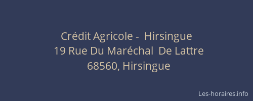 Crédit Agricole -  Hirsingue