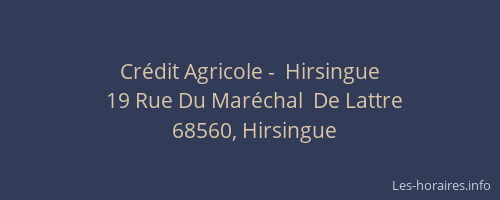 Cr&eacute;dit Agricole -  Hirsingue