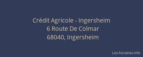 Cr&eacute;dit Agricole - Ingersheim