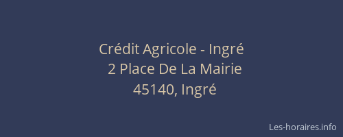 Cr&eacute;dit Agricole - Ingr&eacute;