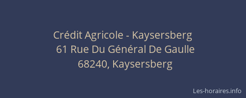 Crédit Agricole - Kaysersberg