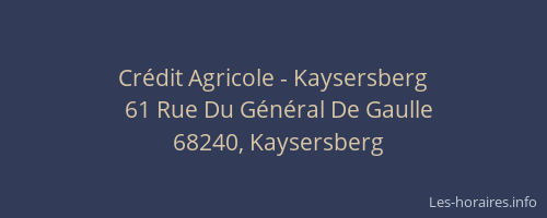 Cr&eacute;dit Agricole - Kaysersberg