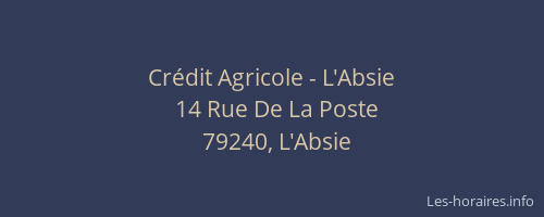 Crédit Agricole - L'Absie
