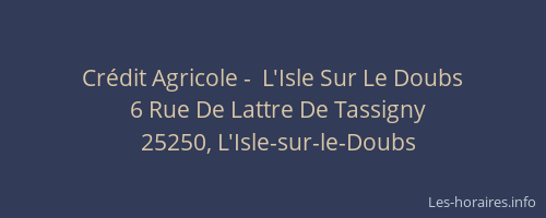 Crédit Agricole -  L'Isle Sur Le Doubs