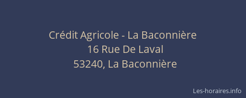 Cr&eacute;dit Agricole - La Baconni&egrave;re