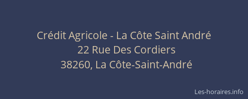 Crédit Agricole - La Côte Saint André