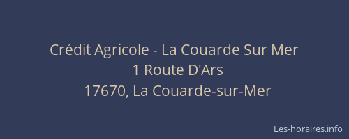 Cr&eacute;dit Agricole - La Couarde Sur Mer