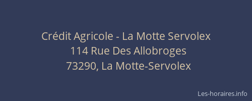 Cr&eacute;dit Agricole - La Motte Servolex