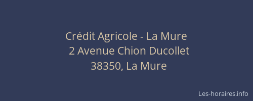 Cr&eacute;dit Agricole - La Mure