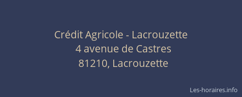 Crédit Agricole - Lacrouzette