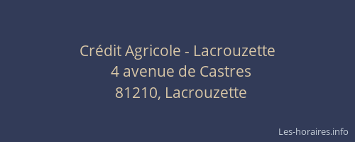 Cr&eacute;dit Agricole - Lacrouzette