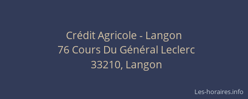 Cr&eacute;dit Agricole - Langon
