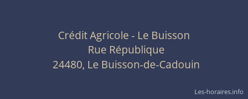 Cr&eacute;dit Agricole - Le Buisson