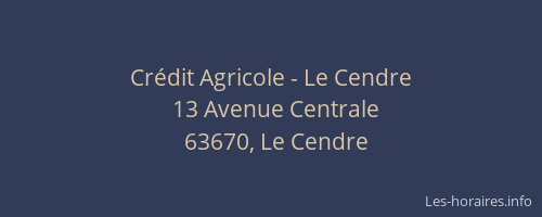 Cr&eacute;dit Agricole - Le Cendre