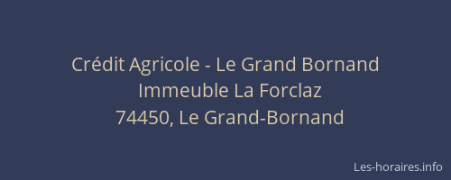 Cr&eacute;dit Agricole - Le Grand Bornand
