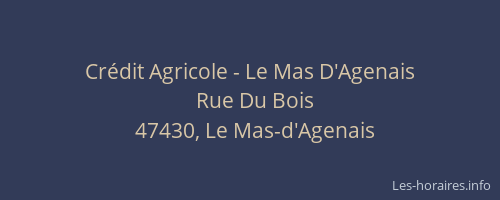 Cr&eacute;dit Agricole - Le Mas D'Agenais