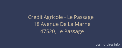 Crédit Agricole - Le Passage