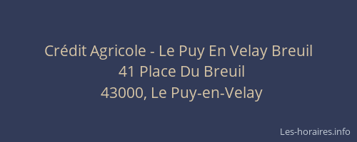 Crédit Agricole - Le Puy En Velay Breuil