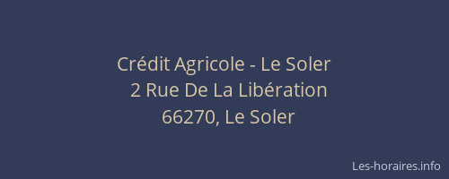 Crédit Agricole - Le Soler