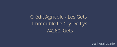 Cr&eacute;dit Agricole - Les Gets