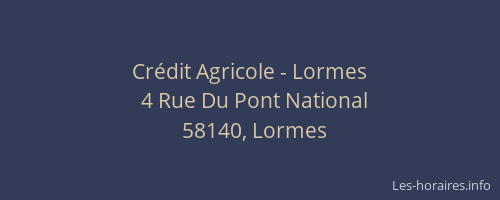 Cr&eacute;dit Agricole - Lormes