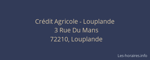 Cr&eacute;dit Agricole - Louplande