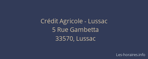 Crédit Agricole - Lussac