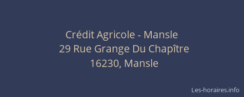 Cr&eacute;dit Agricole - Mansle