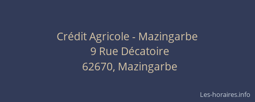 Cr&eacute;dit Agricole - Mazingarbe