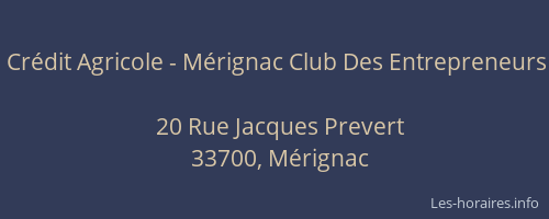 Crédit Agricole - Mérignac Club Des Entrepreneurs