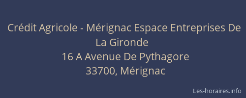 Crédit Agricole - Mérignac Espace Entreprises De La Gironde