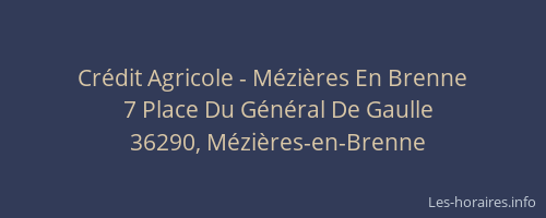 Cr&eacute;dit Agricole - M&eacute;zi&egrave;res En Brenne