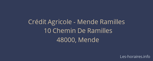 Cr&eacute;dit Agricole - Mende Ramilles
