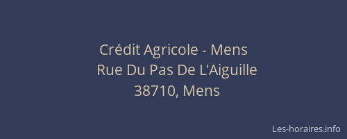 Crédit Agricole - Mens