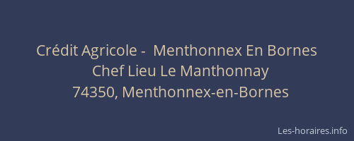 Cr&eacute;dit Agricole -  Menthonnex En Bornes
