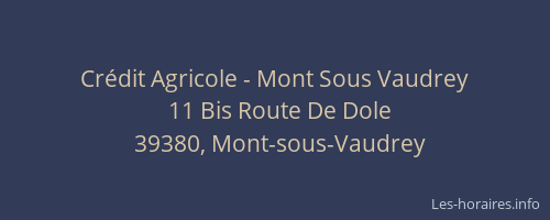 Crédit Agricole - Mont Sous Vaudrey