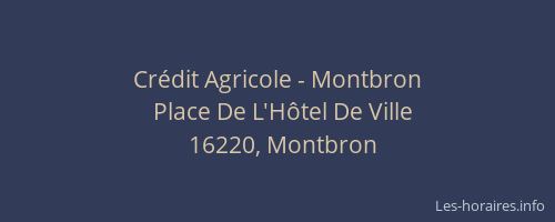 Cr&eacute;dit Agricole - Montbron