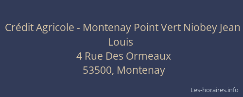 Cr&eacute;dit Agricole - Montenay Point Vert Niobey Jean Louis