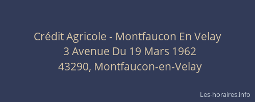 Crédit Agricole - Montfaucon En Velay