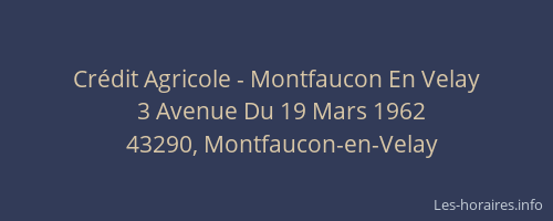 Cr&eacute;dit Agricole - Montfaucon En Velay