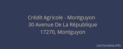 Cr&eacute;dit Agricole - Montguyon
