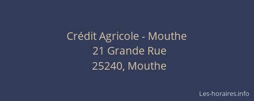 Crédit Agricole - Mouthe