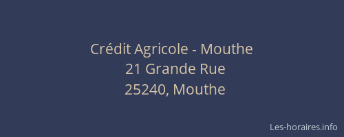 Cr&eacute;dit Agricole - Mouthe