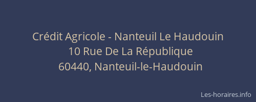 Crédit Agricole - Nanteuil Le Haudouin