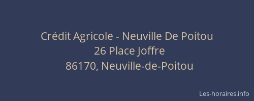 Crédit Agricole - Neuville De Poitou