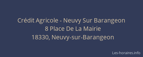 Cr&eacute;dit Agricole - Neuvy Sur Barangeon