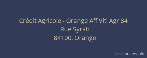 Cr&eacute;dit Agricole - Orange Aff Viti Agr 84